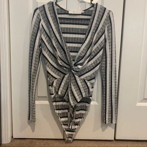 ASTR striped bodysuit